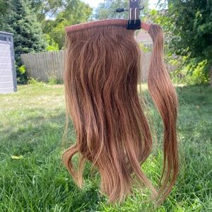 HAIRDO Human Hair Ponytail  Extensions Wrap Arnd KEN PAVES STRAIGHT AUBURN LONG